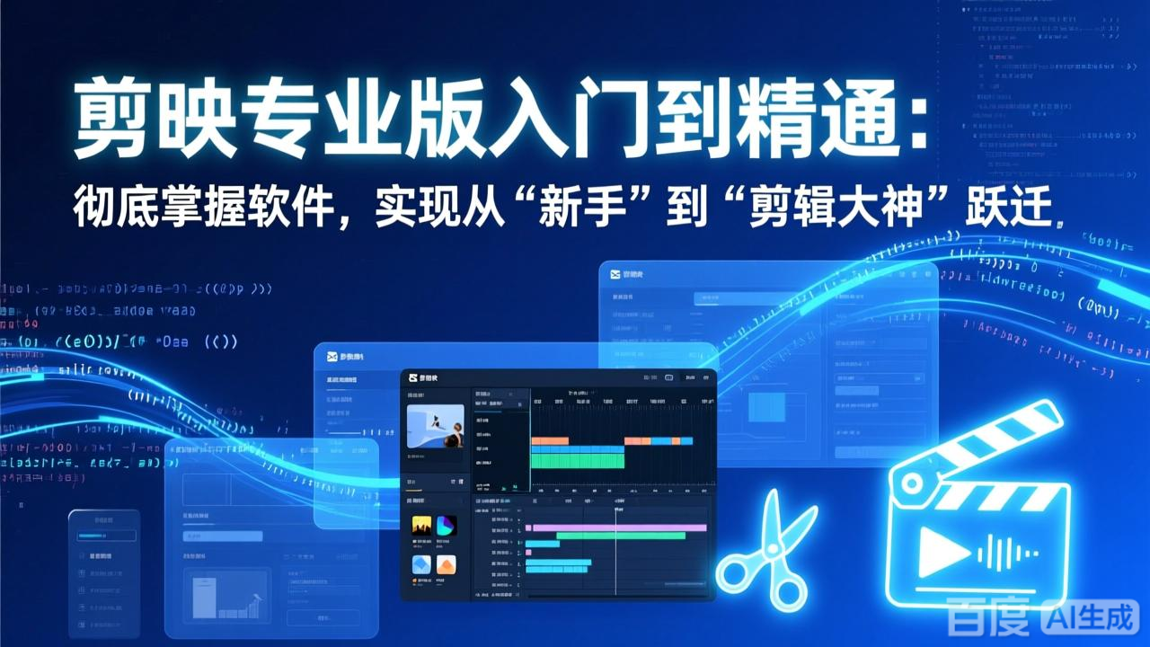（17321期）剪映专业版入门到精通：彻底掌握软件，实现从“新手”到“剪辑大神”跃迁-翌晨科技网