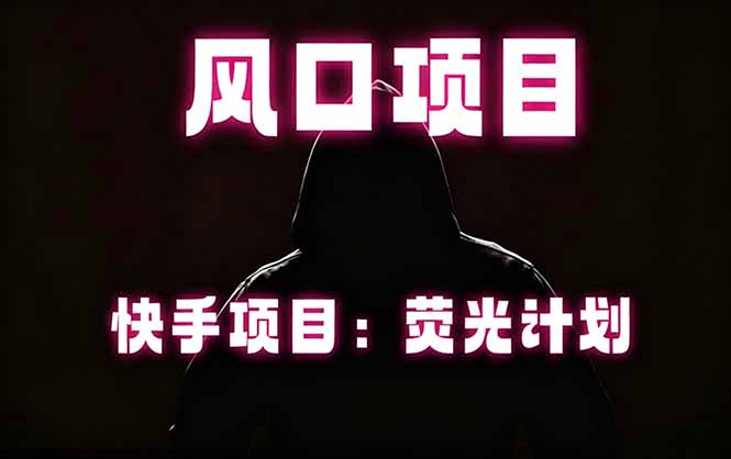 (18560期)快手风口项目,荧光计划托管,长期稳定,适合批量做-翌晨科技网