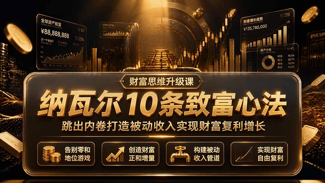 （19628期）付费文章：纳瓦尔10条致富心法，跳出内卷打造被动收入实现财富复利增长-翌晨科技网