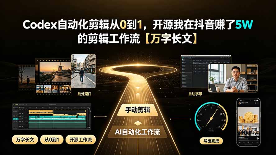 （19504期）Codex自动化剪辑从0到1，开源我在抖音赚了5W 的剪辑工作流【万字长文】-翌晨科技网