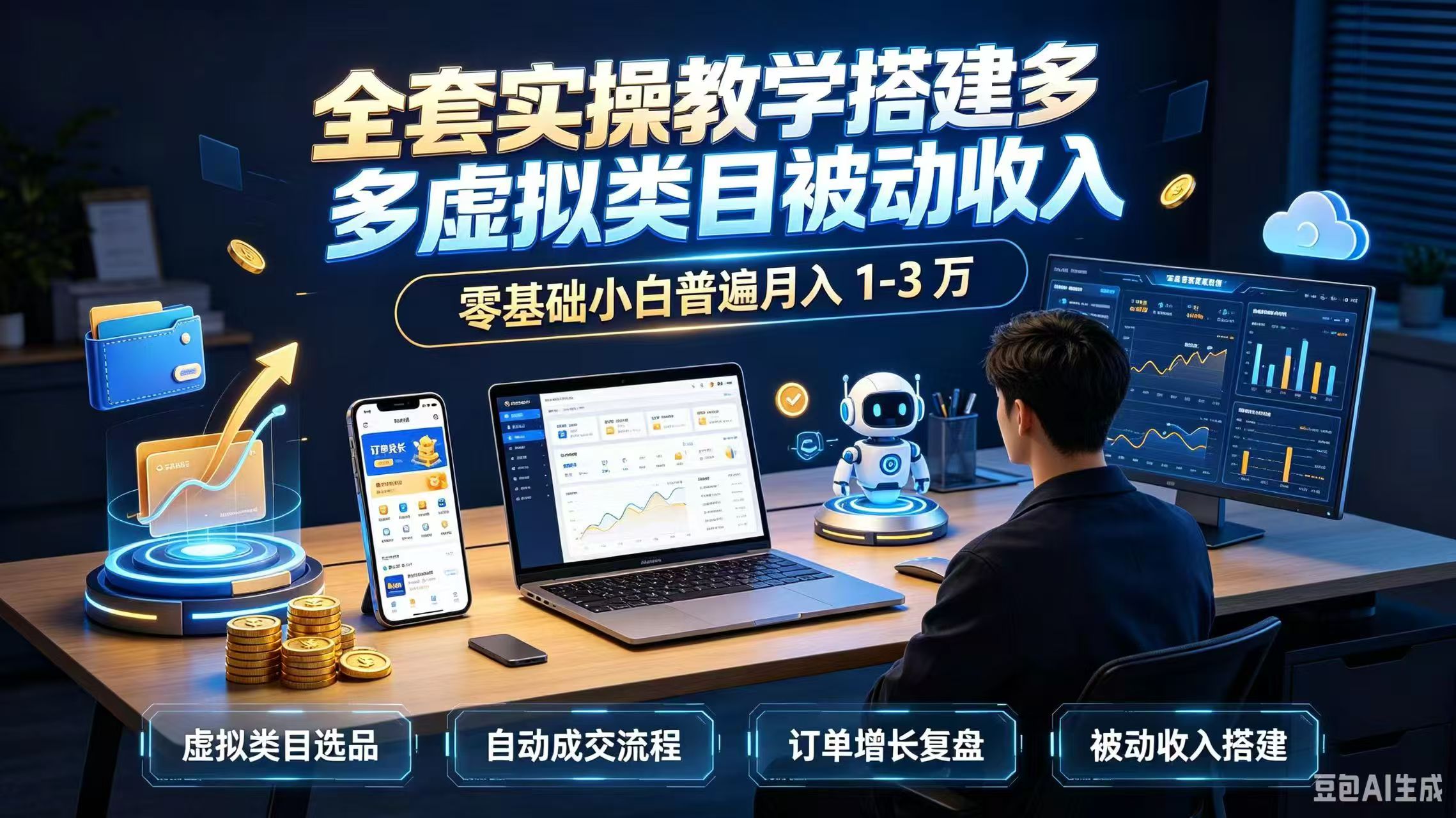 （20076期）全套实操教学搭建多多虚拟类目被动收入，零基础小白普遍月入 1-3 万-翌晨科技网