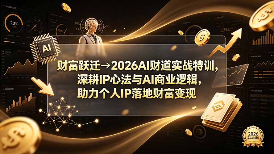 （19547期）财富跃迁→2026AI财道实战特训，深耕IP心法与AI商业逻辑，助力个人IP落地财富变现-翌晨科技网