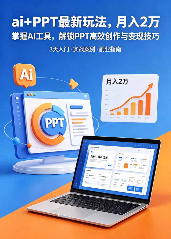 （18881期）ai+PPT最新玩法，月入2万掌握AI工具，解锁PPT高效创作与变现技巧3天入门，实战案例·副业指南-翌晨科技网
