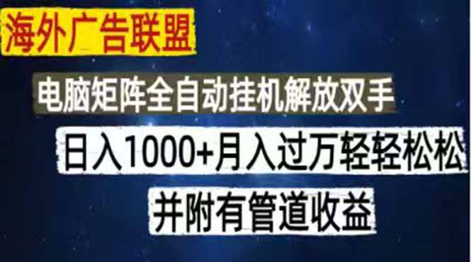 （18989期）海外广告联盟每天几分钟日入1000+无脑操作，可矩阵并附有管道收益-翌晨科技网