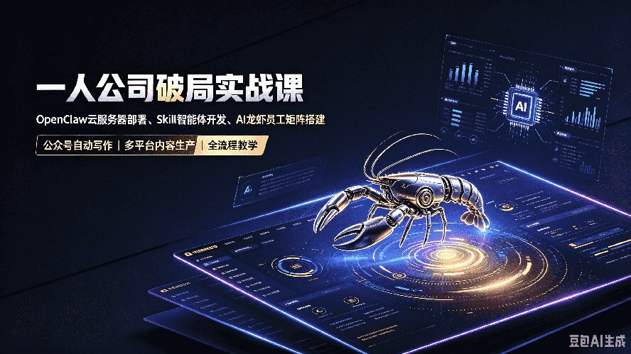 （19995期）一人公司破局实战课｜OpenClaw云服务器部署、Skill智能体开发、AI龙虾员工矩阵搭建，公众号自动写作与多平台内容...-翌晨科技网