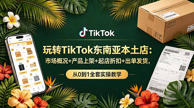 （19045期）玩转TikTok东南亚本土店：市场概况+产品上架+起店折扣+出单发货，从0到1全套实操教学-翌晨科技网