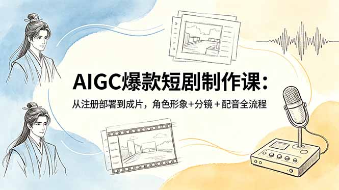 （18676期）AIGC爆款短剧制作课：从注册部署到成片，角色形象+分镜+配音全流程-翌晨科技网