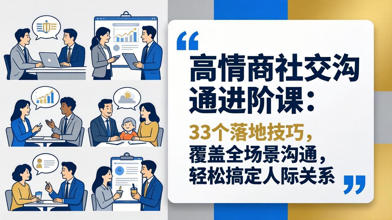 （18176期）高情商社交沟通进阶课：33个落地技巧，覆盖全场景沟通，轻松搞定人际关系-翌晨科技网