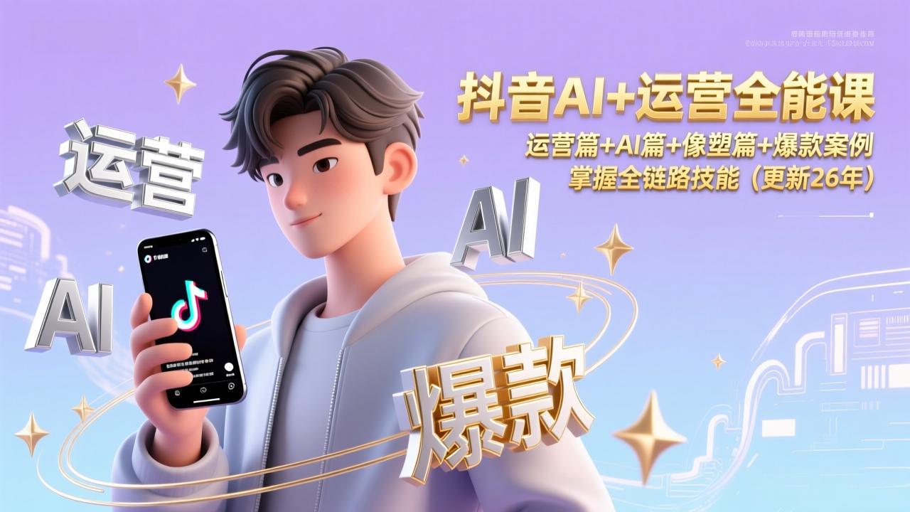 （17078期）抖音AI+运营全能课，运营篇+AI篇+像塑篇+爆款案例，掌握全链路技能（更新26年）-翌晨科技网