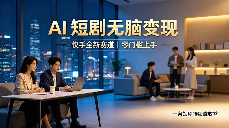 （19577期）别乱找副业了，快手 AI 短剧零门槛长久被动增收-翌晨科技网