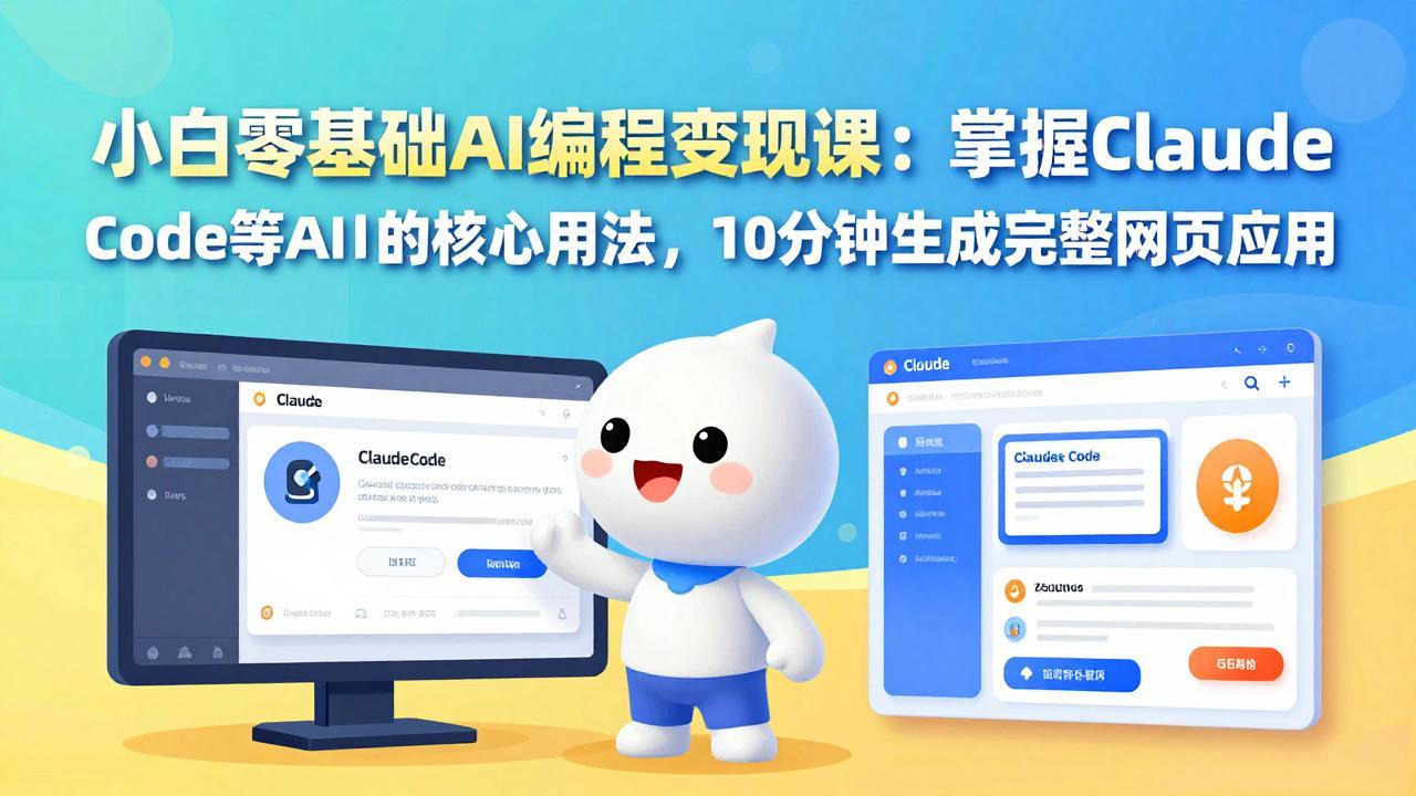 （17562期）小白零基础AI编程变现课：掌握Claude Code等AI工具的核心用法，10分钟生成完整网页应用-翌晨科技网