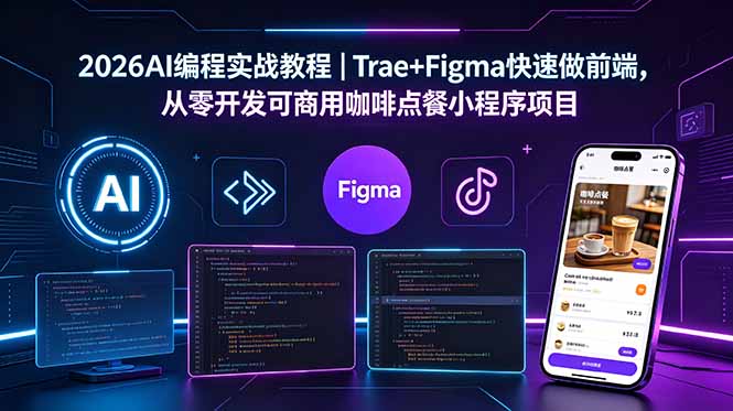 （18627期）2026AI编程实战教程｜Trae+Figma快速做前端，从零开发可商用咖啡点餐小程序项目-翌晨科技网