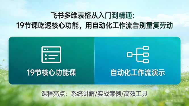 （17634期）飞书多维表格从入门到精通：19节课吃透核心功能，用自动化工作流告别重复劳动-翌晨科技网