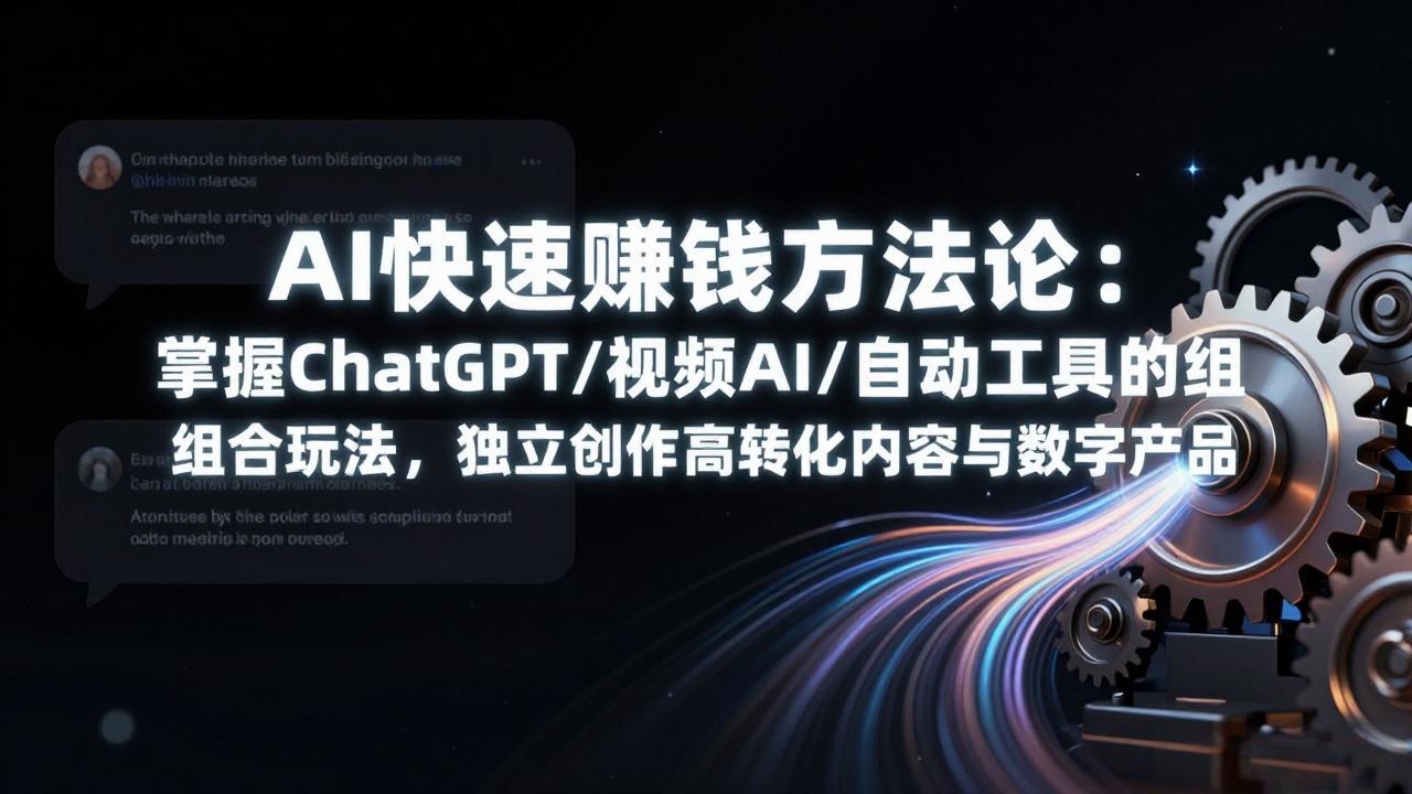 （17560期）AI快速赚钱方法论：掌握ChatGPT/视频AI/自动化工具的组合玩法，独立创作高转化内容与数字产品-翌晨科技网