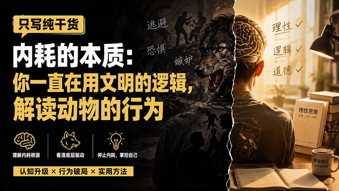 （19849期）付费文章：只写纯干货-内耗的本质：你一直在用文明的逻辑，解读动物的行为-翌晨科技网