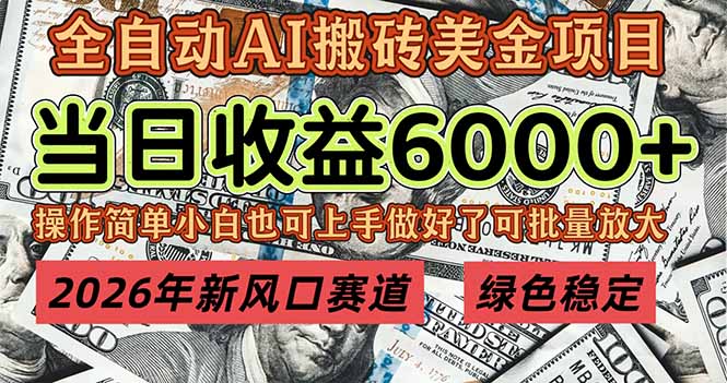 （17079期）2026年新风口赛道，当日6000+以上，可批量放大，月收入20万+，长期绿色稳定的项目-翌晨科技网