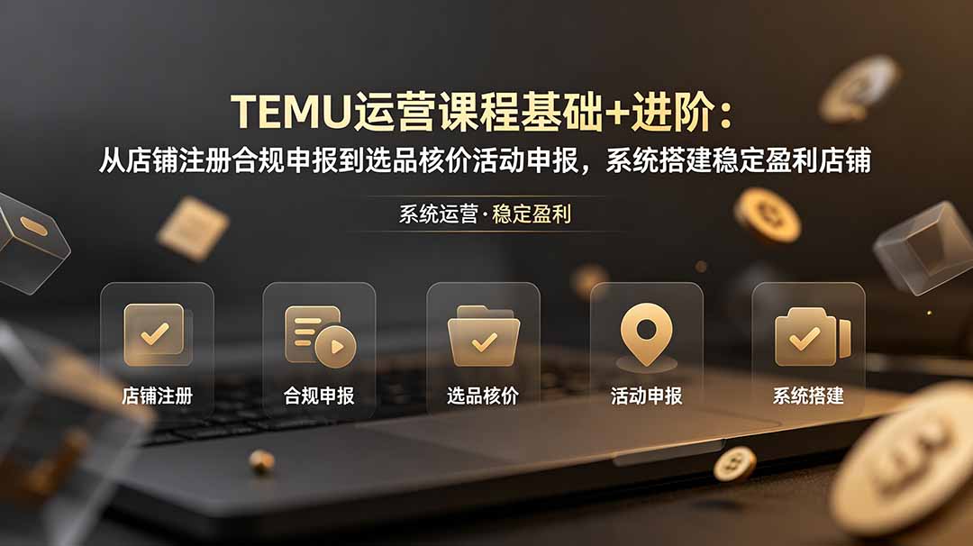 （19081期）TEMU运营课程（基础+进阶）：从店铺注册合规申报到选品核价活动申报，系统搭建稳定盈利店铺-翌晨科技网