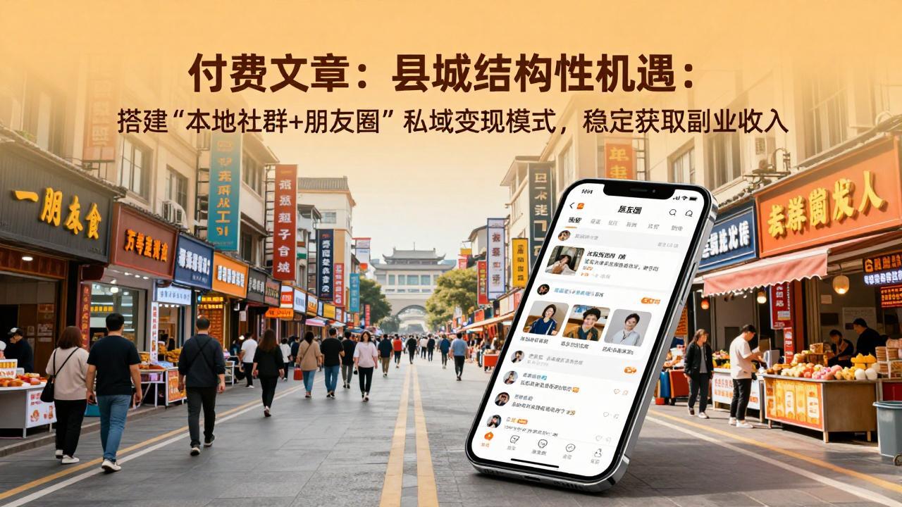 （17518期）付费文章：县城结构性机遇：搭建“本地社群+朋友圈”私域变现模式，稳定获取副业收入-翌晨科技网