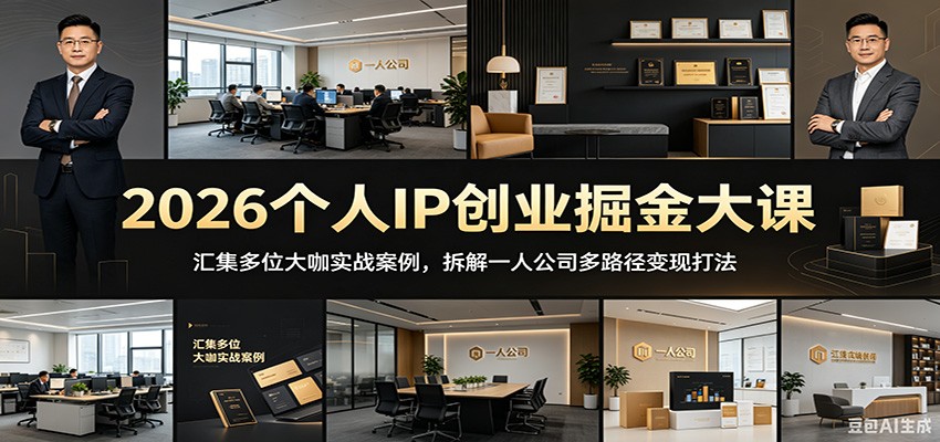 2026个人IP创业掘金大课：汇集多位大咖实战案例，拆解一人公司多路径变现打法-翌晨科技网