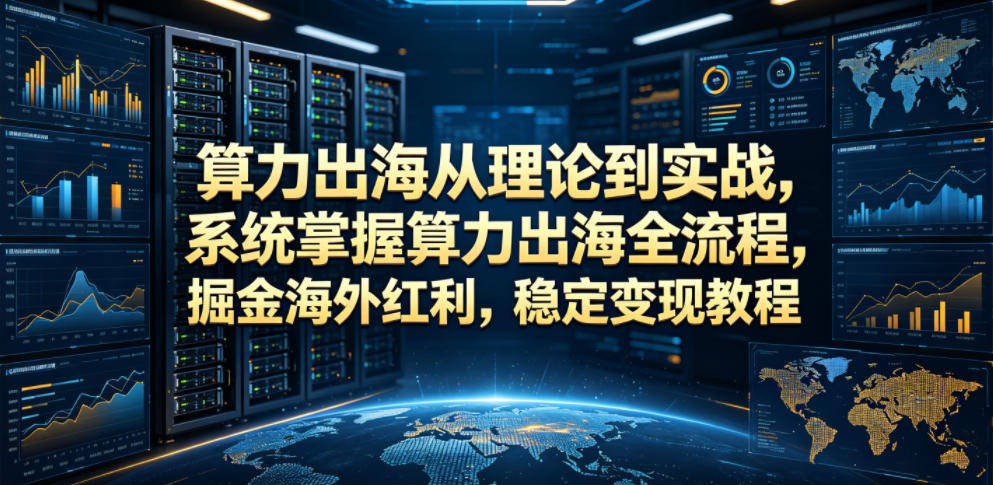 算力出海从理论到实战，系统掌握算力出海全流程，掘金海外红利，稳定变现教程-翌晨科技网