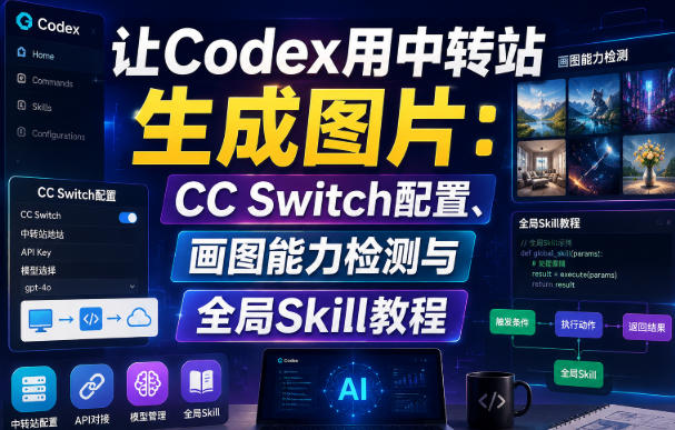 让Codex用中转站生成图片：CC Switch配置、画图能力检测与全局Skill教程-翌晨科技网