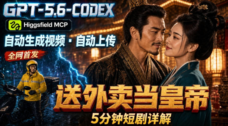 GPT-5.6 Codex+Higgsfield MCP：一条指令生成5分钟短剧并自动上传YouTube（油管）-翌晨科技网