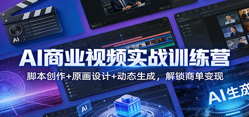 AI商业视频实战训练营:脚本创作+原画设计+动态生成,解锁商单变现-翌晨科技网