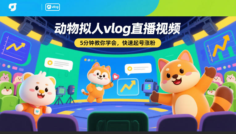 动物拟人vlog直播视频，5分钟教你学会，快速起号涨粉-翌晨科技网
