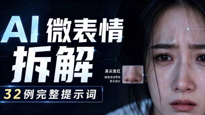AI微表情拆解提示词合集，精准调控AI角色表情，可直接复用，0基础也能调出影视级表情变化-翌晨科技网