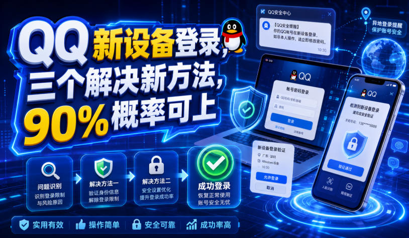 QQ新设备登录，三个解决新方法，90%概率可上-翌晨科技网