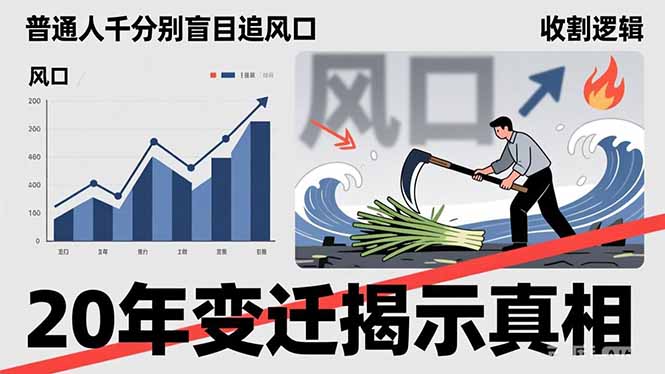 （17485期）普通人千万别盲目追风口，20年变迁揭示真相，看懂收割逻辑才能避免成为接盘侠-翌晨科技网