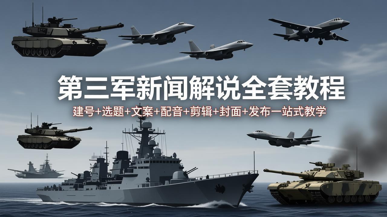 （18081期）第三军迷新闻解说全套教程：建号+选题+文案+配音+剪辑+封面+发布一站式教学-翌晨科技网