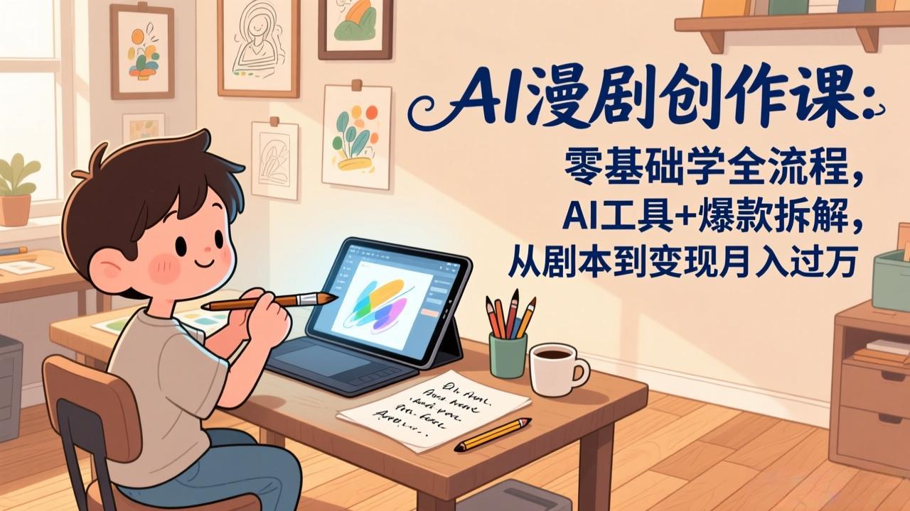 （17519期）AI漫剧创作课：零基础学全流程，AI工具+爆款拆解，从剧本到变现月入过万-翌晨科技网