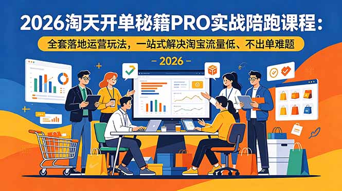 （18844期）2026淘天开单秘籍PRO实战陪跑课程：全套落地运营玩法，一站式解决淘宝流量低、不出单难题-翌晨科技网