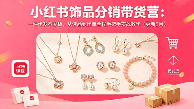（18626期）小红书饰品分销带货营：一件代发不囤货，从选品到出单全程手把手实战教学（更新5月）-翌晨科技网