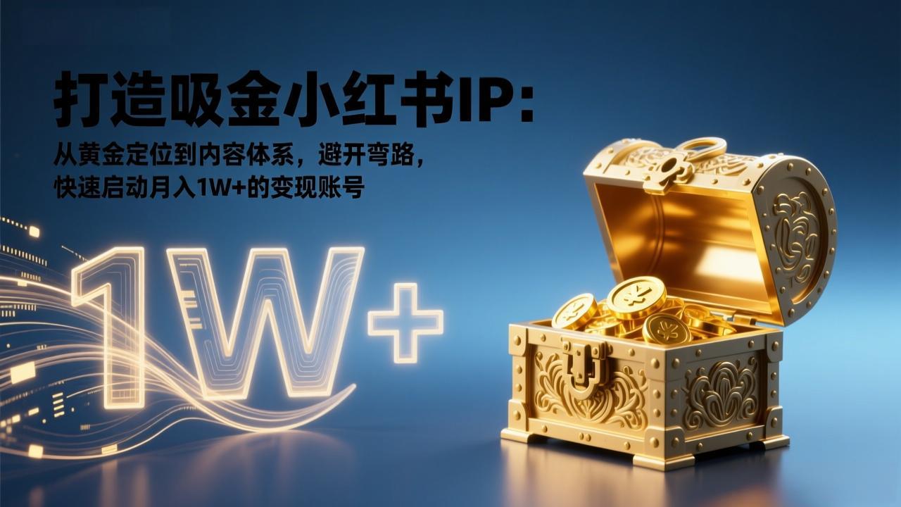（17227期）打造吸金小红书IP：从黄金定位到内容体系，避开弯路，快速启动月入1W+的变现账号-翌晨科技网