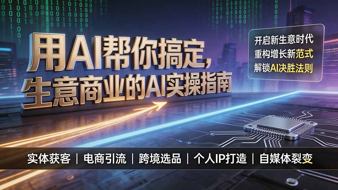 （19608期）用AI帮你搞定，生意商业的AI实操指南，开启新生意时代，重构增长新范式，解锁AI时代决胜法则-翌晨科技网