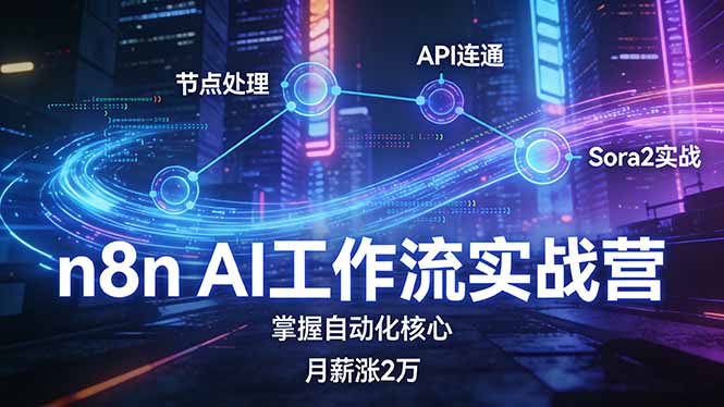 （17458期）n8n AI工作流实战营，节点处理+API连通+Sora2实战，掌握自动化核心月薪涨2万-翌晨科技网