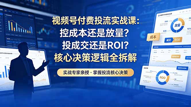 （18462期）视频号付费投流实战课-5月：控成本还是放量？投成交还是ROI？核心决策逻辑全拆解-翌晨科技网