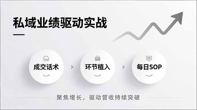 （16988期）私域业绩驱动实战，成交话术、环节植入、每日SOP，聚焦增长，驱动营收持续突破-翌晨科技网