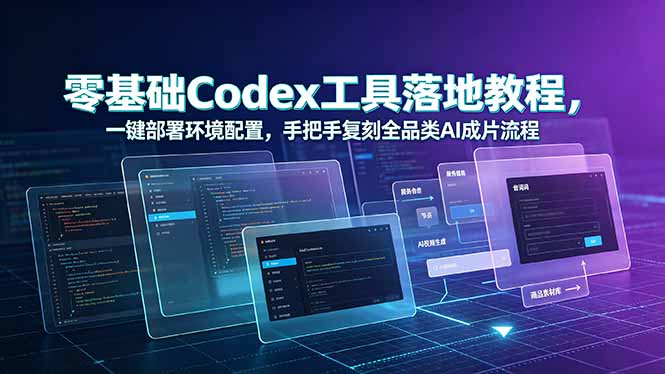 （19152期）零基础Codex工具落地教程，一键部署环境配置，手把手复刻全品类AI成片流程-翌晨科技网