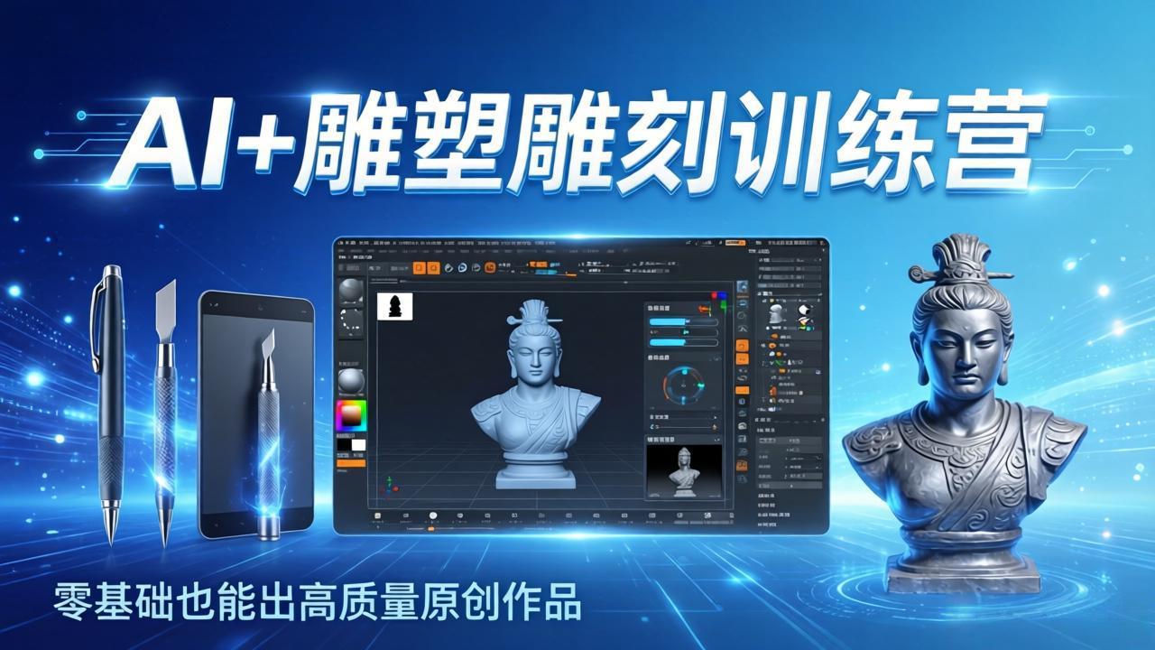 （17651期）AI+雕塑雕刻训练营：从AI创作、大模型训练到3D雕刻 + 渲染，零基础也能出高质量原创作品-翌晨科技网