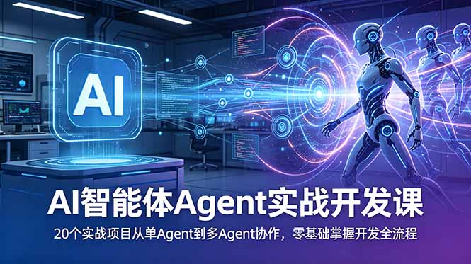 （18983期）AI智能体Agent实战开发课：20个实战项目从单Agent到多Agent协作，零基础掌握开发全流程-翌晨科技网