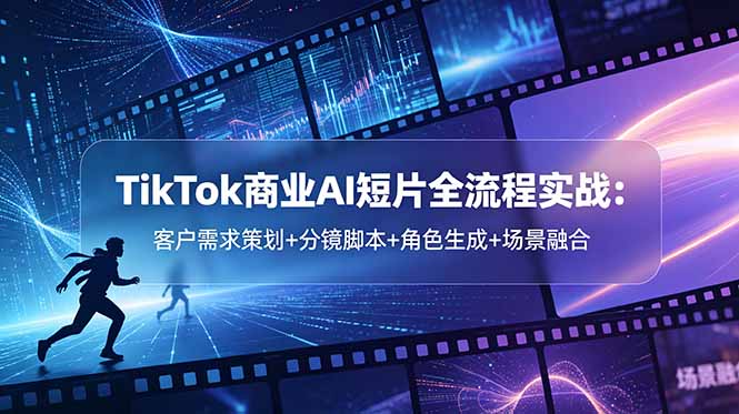 （18678期）TikTok商业AI短片全流程实战：客户需求策划+分镜脚本+角色生成+场景融合-翌晨科技网