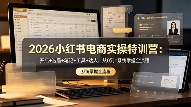 （18978期）2026小红书电商实操特训营：开店+选品+笔记+工具+达人，从0到1系统掌握全流程-翌晨科技网