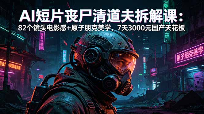 （18649期）AI短片《丧尸清道夫》拆解课：82个镜头电影感+原子朋克美学，7天3000元国产天花板-翌晨科技网