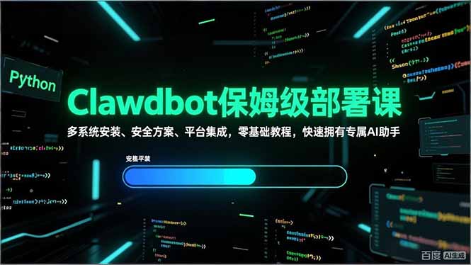 （17343期）Clawdbot保姆级部署课，多系统安装、安全方案、平台集成，零基础教程，快速拥有专属AI助手-翌晨科技网