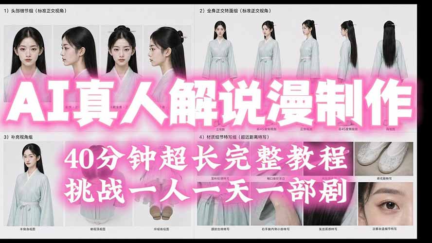 （19508期）2026AI真人解说漫剧制作40分钟超长完整教程：自动批量化制作，挑战一人一天一部剧！-翌晨科技网
