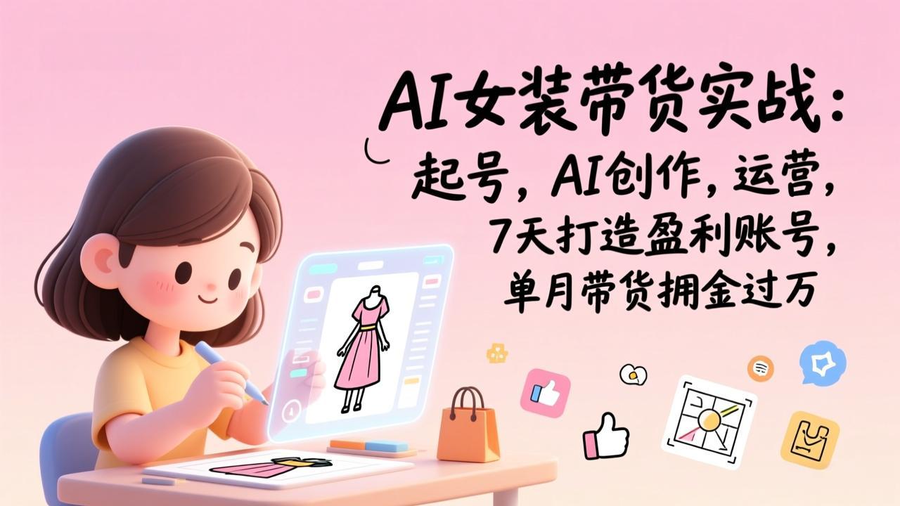 （17117期）AI女装带货实战班（更新）：起号，AI创作，运营，7天打造盈利账号，单月带货佣金过万-翌晨科技网