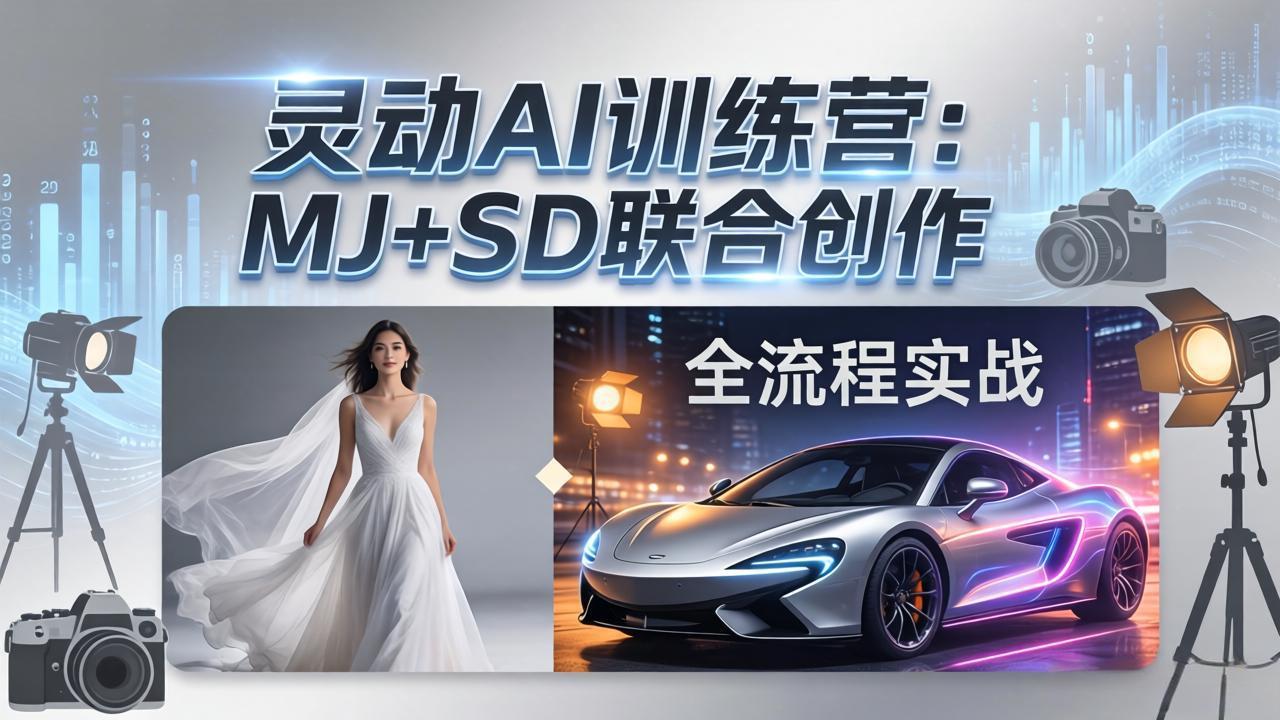 （17795期）灵动AI训练营-3.0课程：MJ+SD联合创作，从婚纱大片到汽车广告，摄影后期全流程实战-翌晨科技网